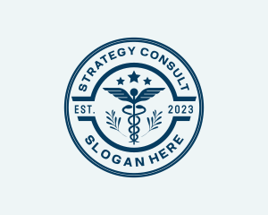 Medical Caduceus Staff Logo