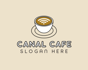 Wifi Internet Cafe Coffee logo design