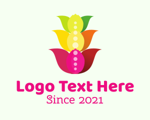 Colorful Lotus Flowers logo