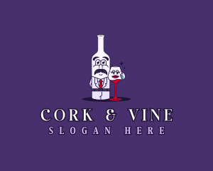 Wine Bottle Glass logo design