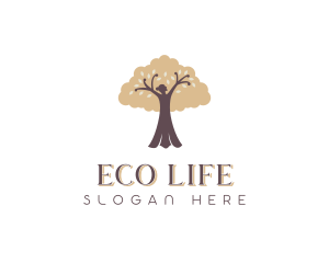 Woman Nature Organic Tree logo design