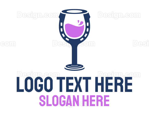 Horseshoe Wine Drink Logo