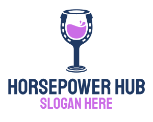 Horseshoe Wine Drink  logo design