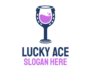 Horseshoe Wine Drink  logo design