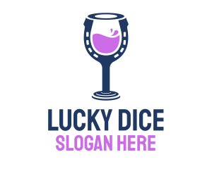 Horseshoe Wine Drink  logo design