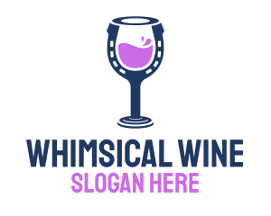 Horseshoe Wine Drink  logo design