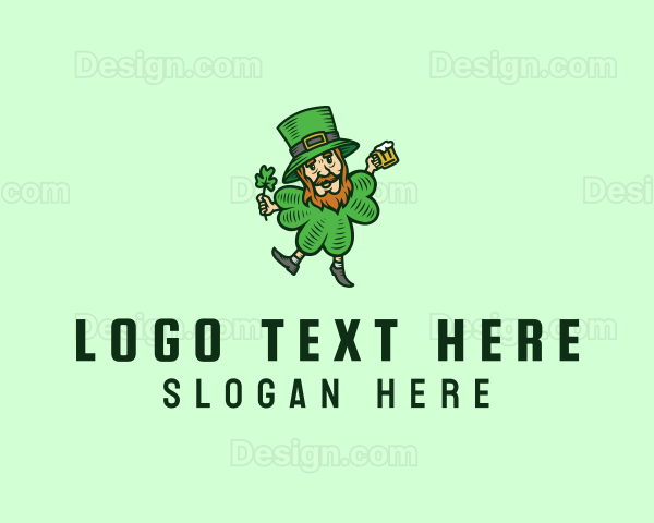 Lucky Leprechaun Shamrock Logo