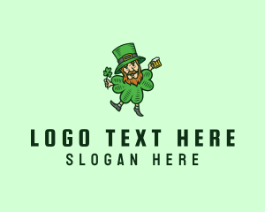 Lucky Leprechaun Shamrock Logo