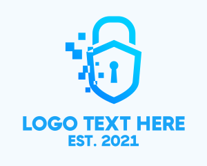 Security - Pixelated Security Shield logo design