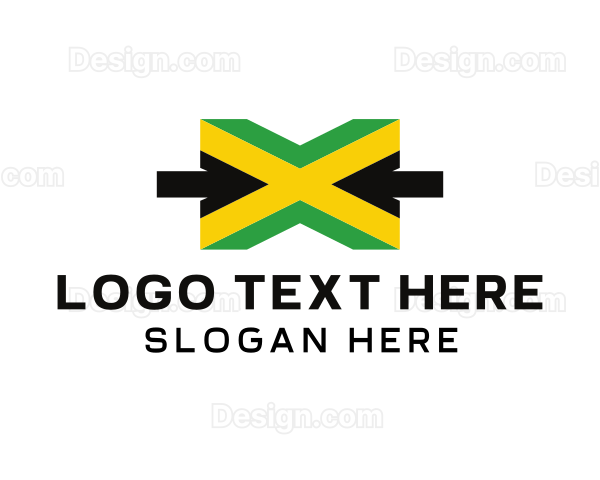 Jamaican Flag Letter X Logo