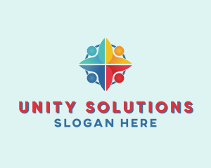 Colorful Community People Charity  logo design