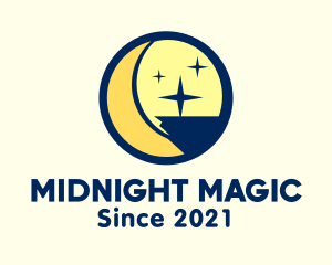 Midnight Moon Stars logo design