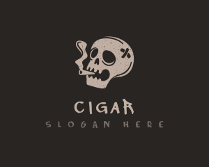 Smoking Skull Cigar logo design