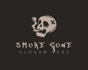 Smoking Skull Cigar logo design