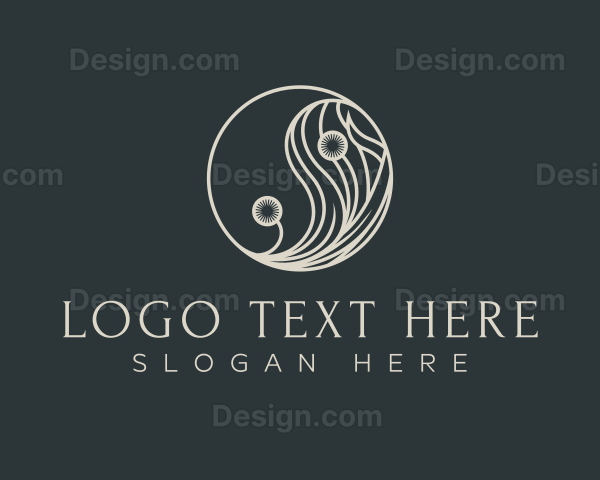 Elegant Dandelion Yin Yang Logo