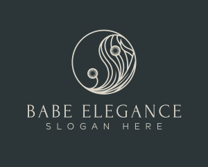 Elegant Dandelion Yin Yang logo design