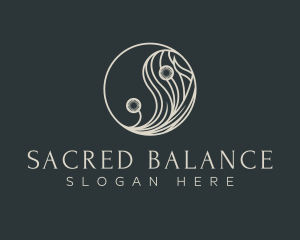 Elegant Dandelion Yin Yang logo design