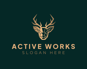 Luxury Geometric Stag logo design