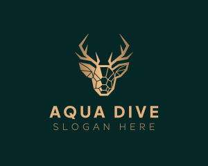 Luxury Geometric Stag logo design