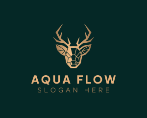 Luxury Geometric Stag logo design