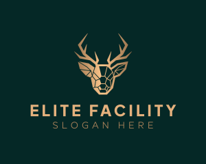 Luxury Geometric Stag logo design