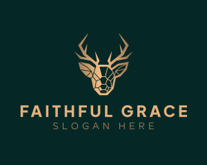 Luxury Geometric Stag logo design