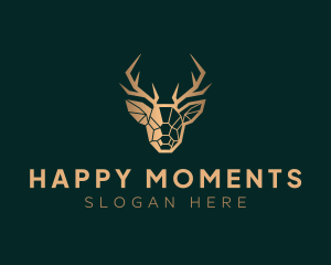 Luxury Geometric Stag logo design