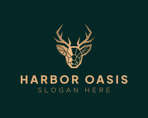 Luxury Geometric Stag logo design