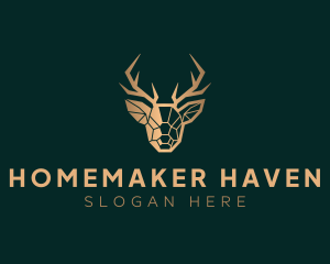 Luxury Geometric Stag logo design