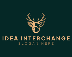 Luxury Geometric Stag logo design