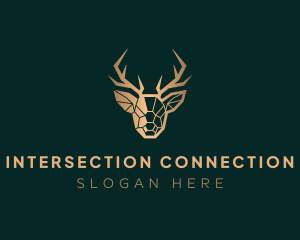 Luxury Geometric Stag logo design