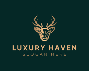 Luxury Geometric Stag logo design