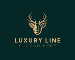 Luxury Geometric Stag logo design