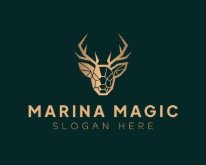 Luxury Geometric Stag logo design