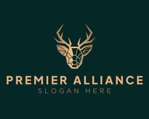 Luxury Geometric Stag logo design