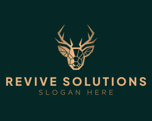 Luxury Geometric Stag logo design