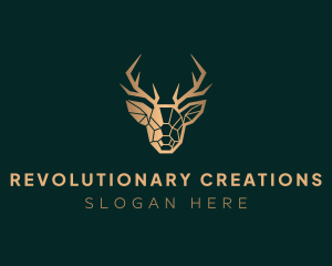 Luxury Geometric Stag logo design