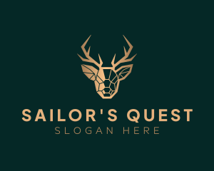 Luxury Geometric Stag logo design