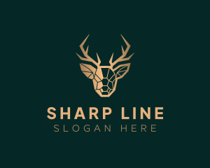 Luxury Geometric Stag logo design