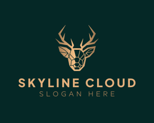 Luxury Geometric Stag logo design