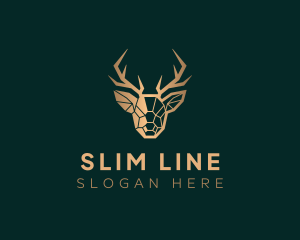 Luxury Geometric Stag logo design