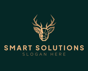 Luxury Geometric Stag logo design