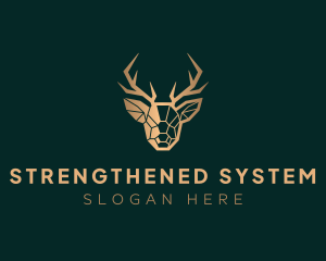 Luxury Geometric Stag logo design