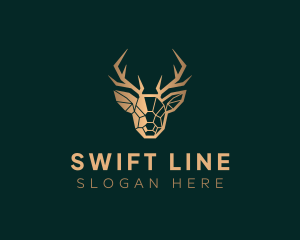 Luxury Geometric Stag logo design