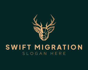 Luxury Geometric Stag logo design