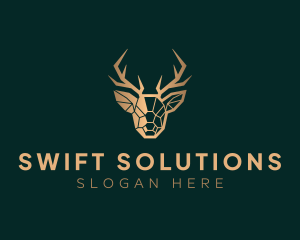 Luxury Geometric Stag logo design