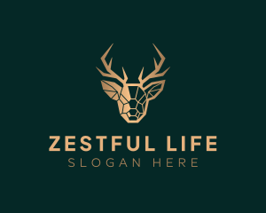 Luxury Geometric Stag logo design