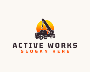 Construction Crane Truck logo design