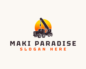 Construction Crane Truck logo design