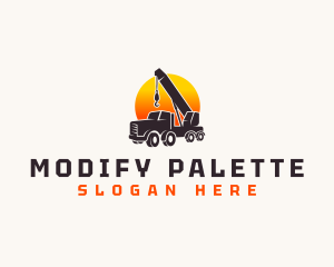 Construction Crane Truck logo design